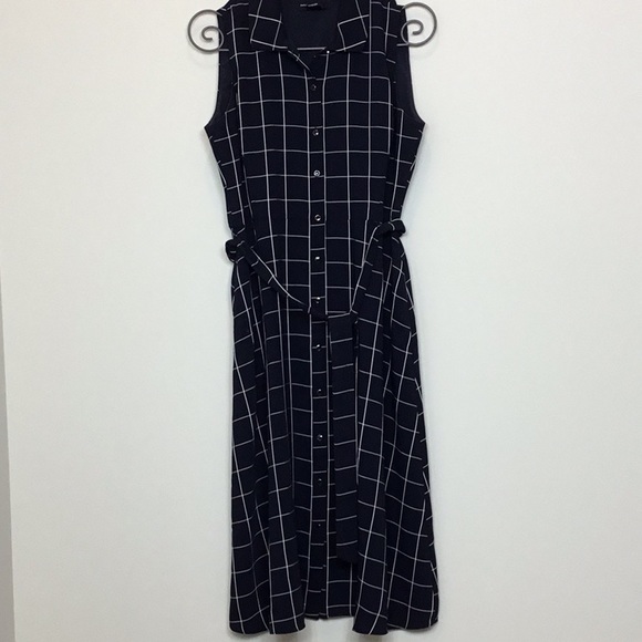 Maggy London blue and white shirt dress size 12 - Picture 3 of 9